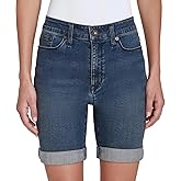 DKNY Jeans Womens Lightweight Denim Bermuda Short (US, Numeric, 4, Regular, Regular, Dark Blue Denim)