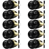 Probrico Bathroom Door Knobs, 10 Pack Interior Door Handles Privacy Function, Keyless Doorknob for Bedroom Bath, Matte Black Finish Door Knob with Solid Latch