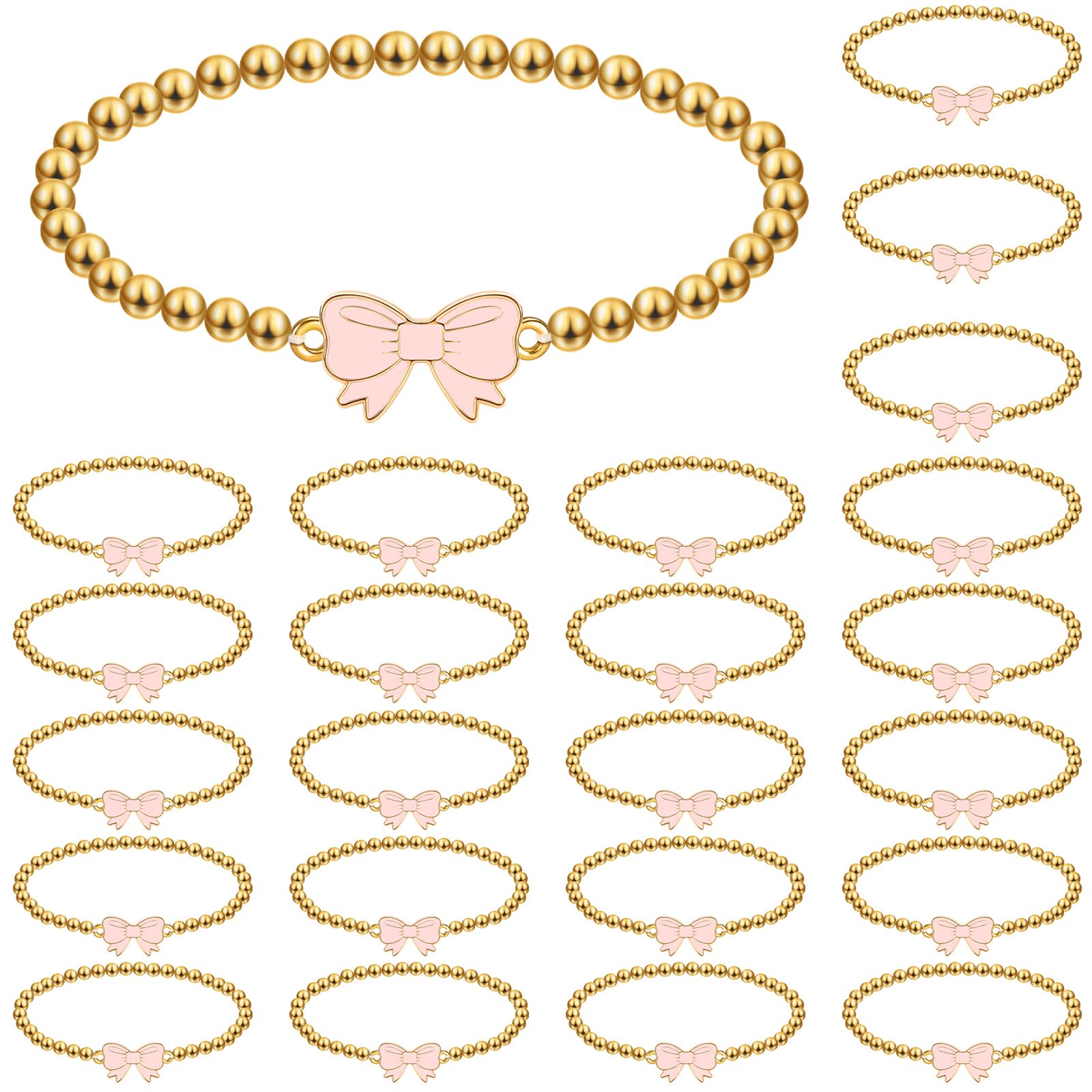 Photo 1 of ***MISSING PARTS***
Landical 24 Pcs Coquette Bow Bracelets Bulk, Cheer Gifts Bulk for Team Party Favors Gifts for Women Charm Jewelry Stretch Bracelets Gift for Cheer Team Baby Shower Birthday(Pink Bow,Golden Pearl)