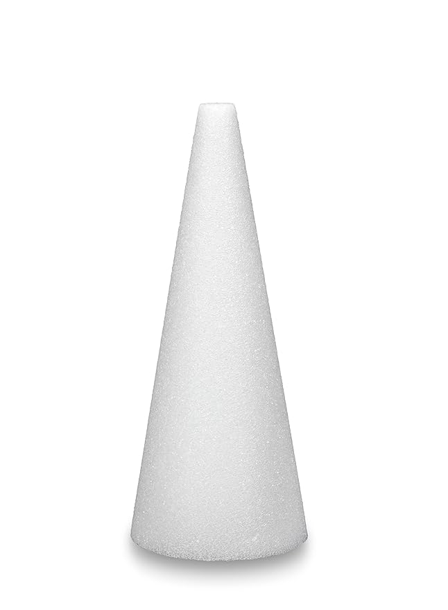 Floracraft Styrofoam Cone15inch x 4inch, White Amazon.co.uk