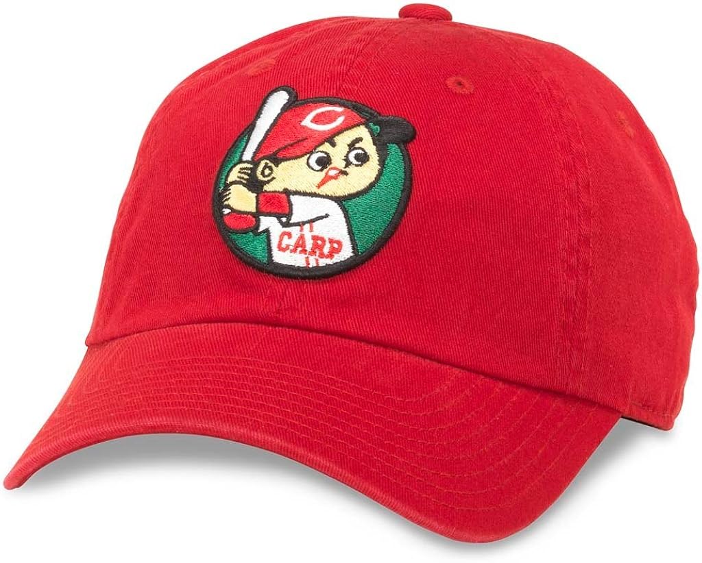AMERICAN NEEDLE Ballpark NPB Japanese Central League Baseball Cap, Hiroshima Toyo Carp, Red