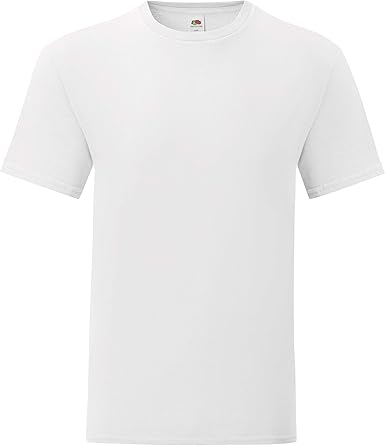 Fruit of the Loom Iconic T Hombre Camiseta Blanco, Estrechos: Amazon.es: Ropa y accesorios