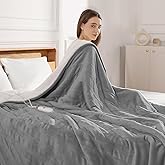 Electric Throw Blanket Heated Throw 50''x60'', Small Heated Throw Blanket for Office with Fast Heating & Overheat Protection, Silky Flannel and Sherpa Fleece Heated Blankets for Grandma Gifts (Gray)