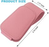 TCJJ Car Visor Sunglasses Holder Leather Clip Pink view 2