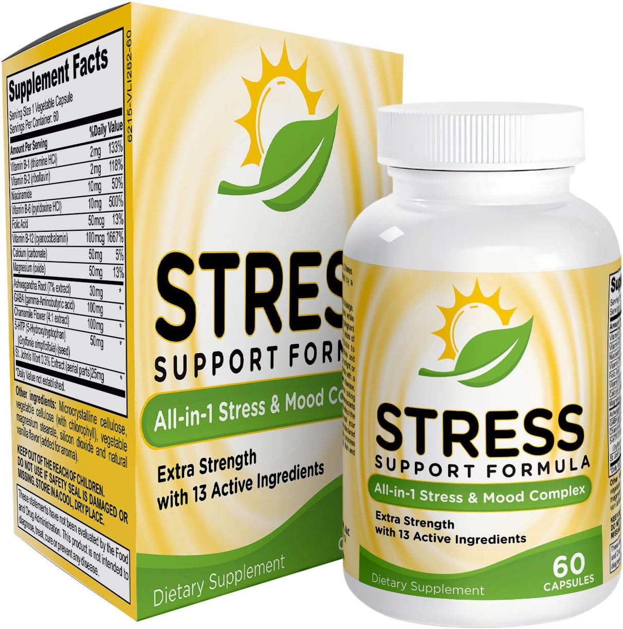 Allin1 Stress Relief Supplement Support Complex Pills Stress