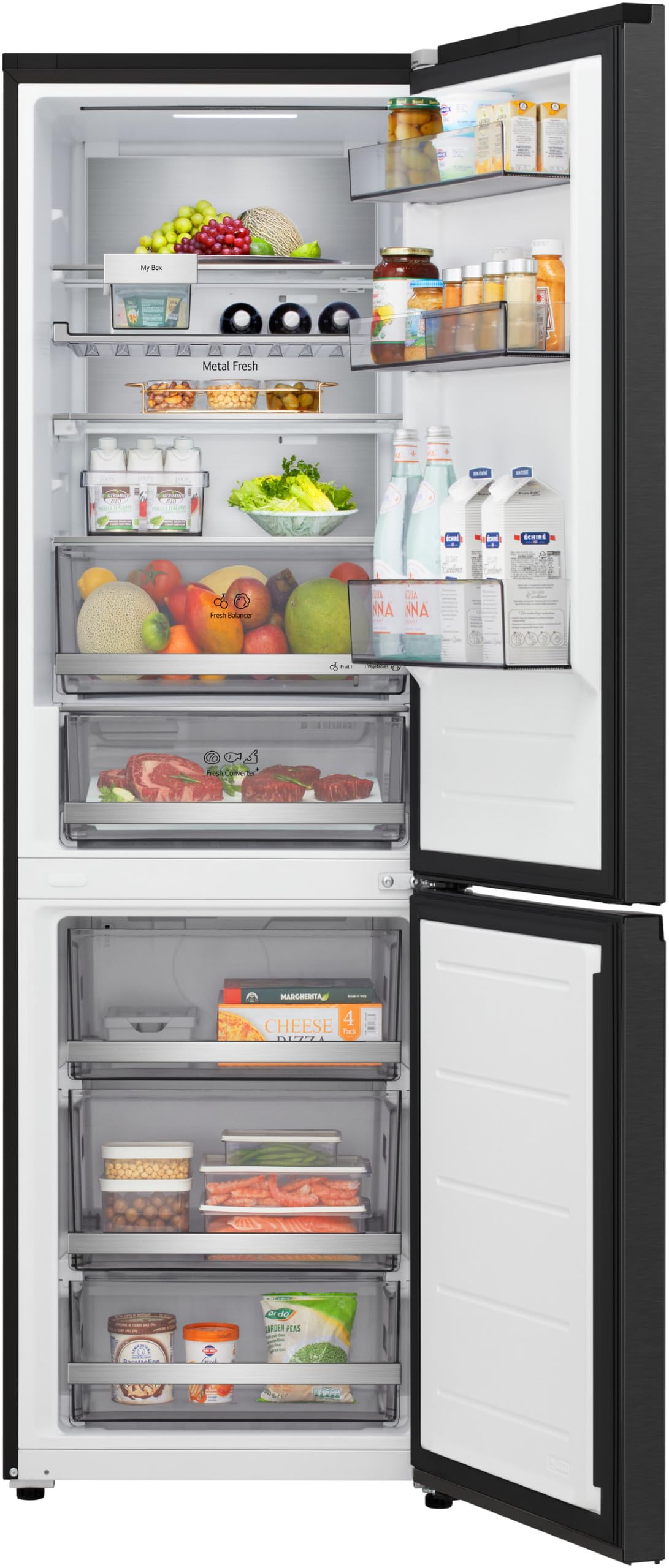 LG GBBS716AEV Fit&Max Kühl-/Gefrierkombination (333 L, Energieklasse A) vollintegrierbar oder freistehend mit FRESHConverter+, DoorCooling+, LinearCooling+, Smart Inverter Compressor, Schwarz 8