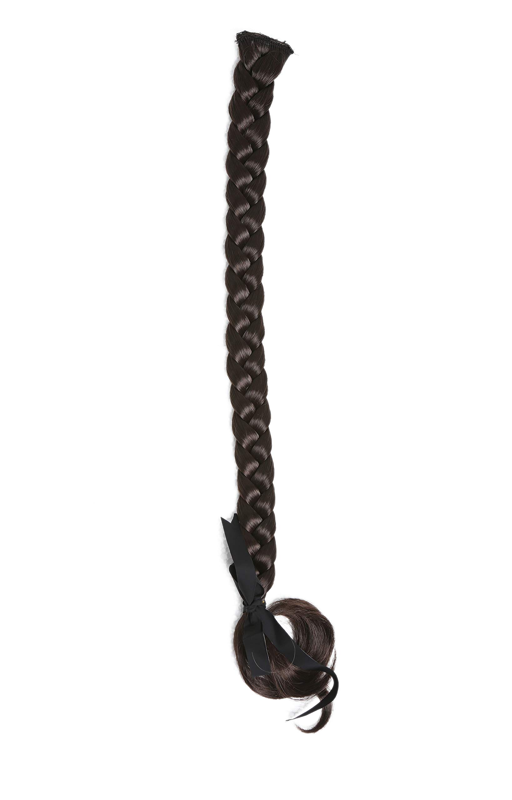 WIG ME UP - SA101-6 Braided Plait Hairpiece plaited Clip-in Hair Extension 20cm long medium brown