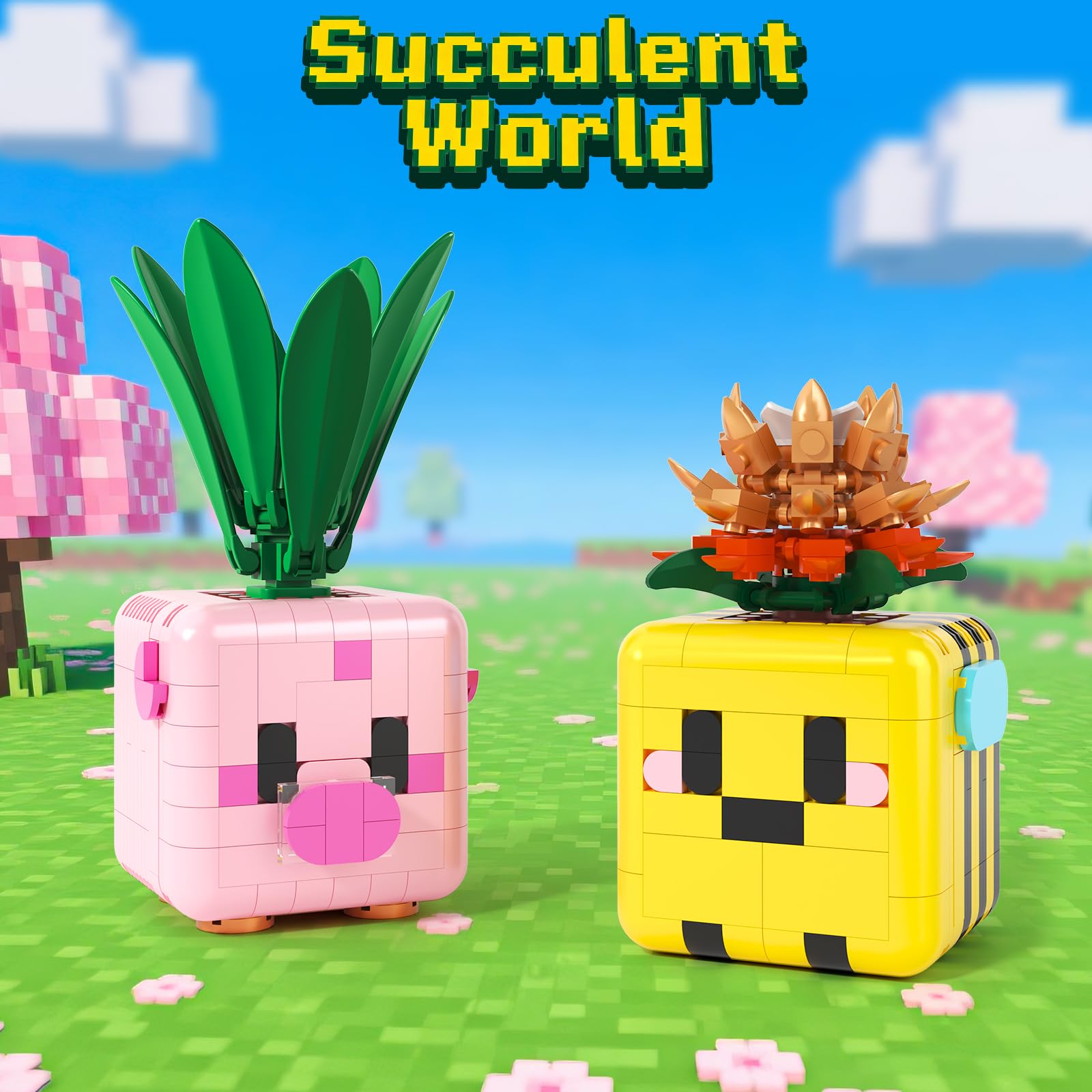 Plants Pflanzliche Botanik Bausteine - Kompatibel mit Lego Botanicals Pflanzen für Jungen & Mädchen als kreative Schreibtisch Bonsai Deko Ration, Weihnacht Geburtstags Geschenke für Mädchen 5