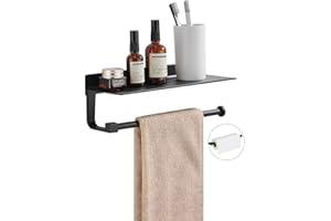 Hand Towel Holder for Bathroom -Paper Towel Holder Wall Mount - for Bathroom Black Paper Towel Holder with Shelf -Kitchen Tow