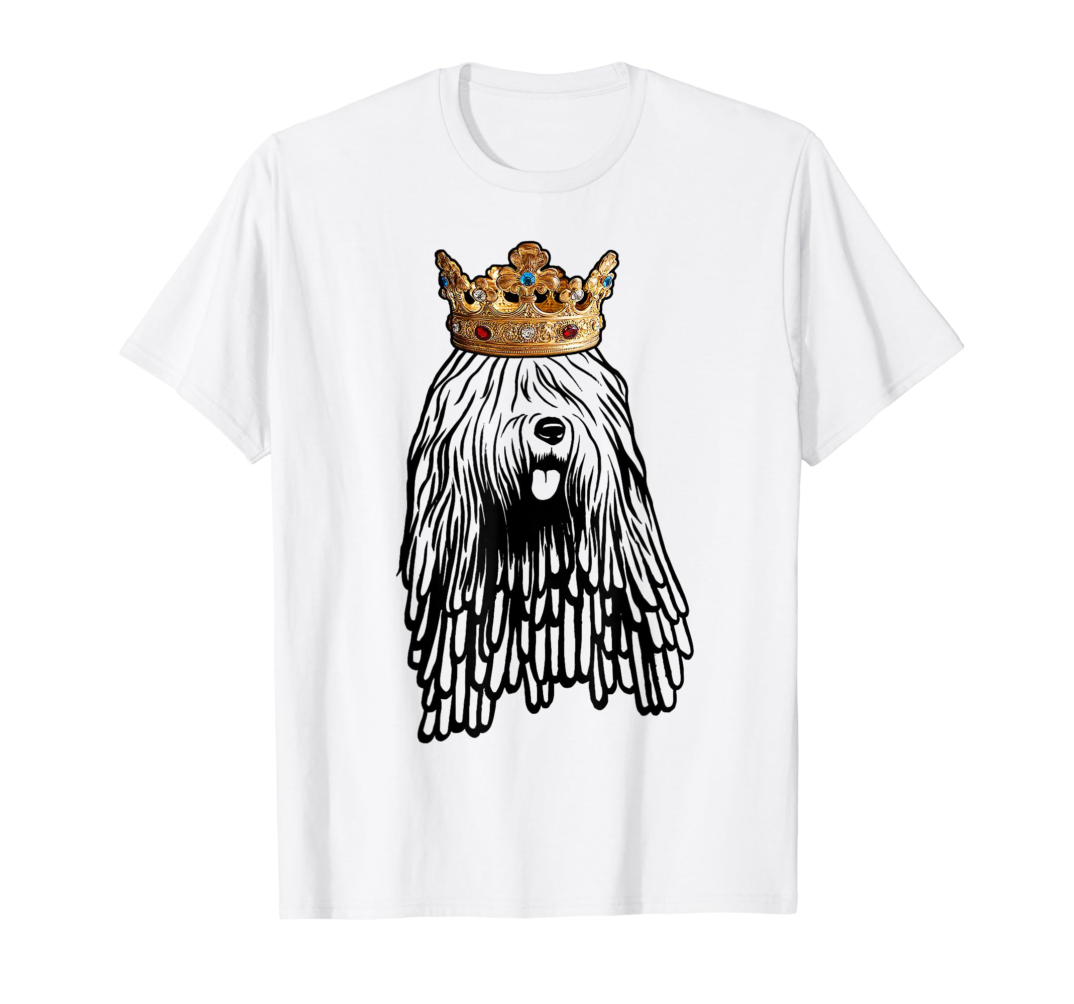 Bergamasco Sheepdog Dog Wearing Crown T-Shirt