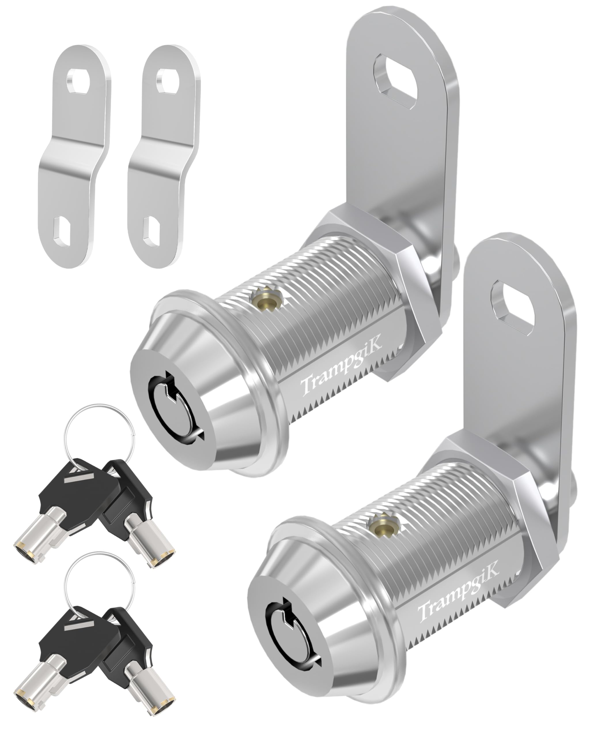 Photo 1 of Trampgik RV Storage Locks, 1 1/8” Camper Compartment Storage Door Locks with Keys, for RV Camper Travel Trailer,Drawer Cabinet Toolcart Storage, 1 1/8 Inch 2 Locks with 4 Keyed Alike, Chrome