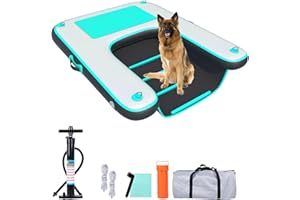 HEYLIFE Inflatable Dog Water Ramp Pool Ladder for Boats Docks Raft Swimming Pools Pet Stairs Floating Sports Platform Up to 2