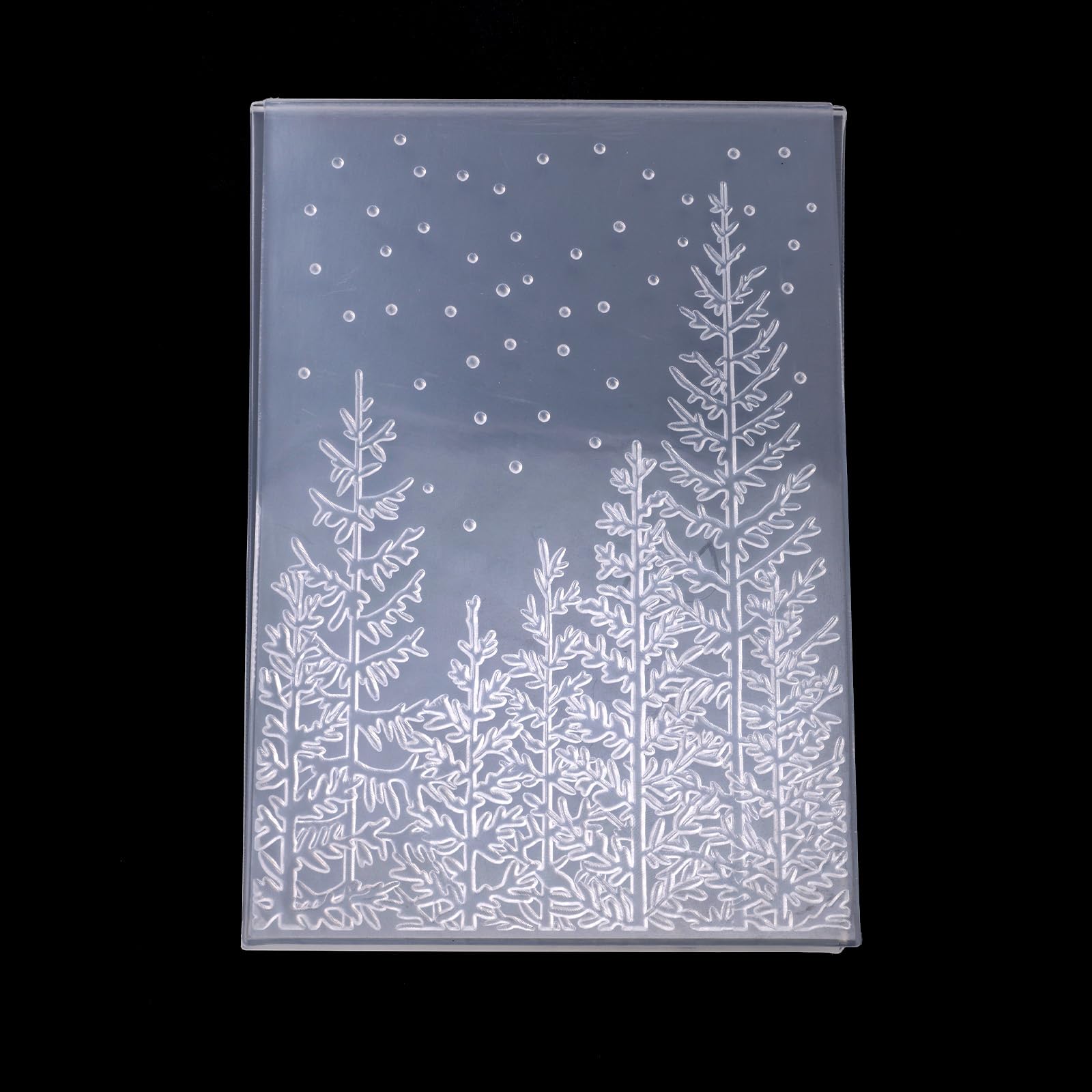 3D Embossing Folder, 6.42x4.53 Inch Pine Tree Embossing Plate Plastic Embossed Template Embossing Folder for Making Cards Scrapbooks Paper Albums DIY Crafts
