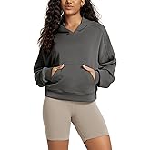 ODODOS Modal Soft Long Sleeve Cropped Hoodie for Women Oversized Pullover Sweatshirts with Pocket