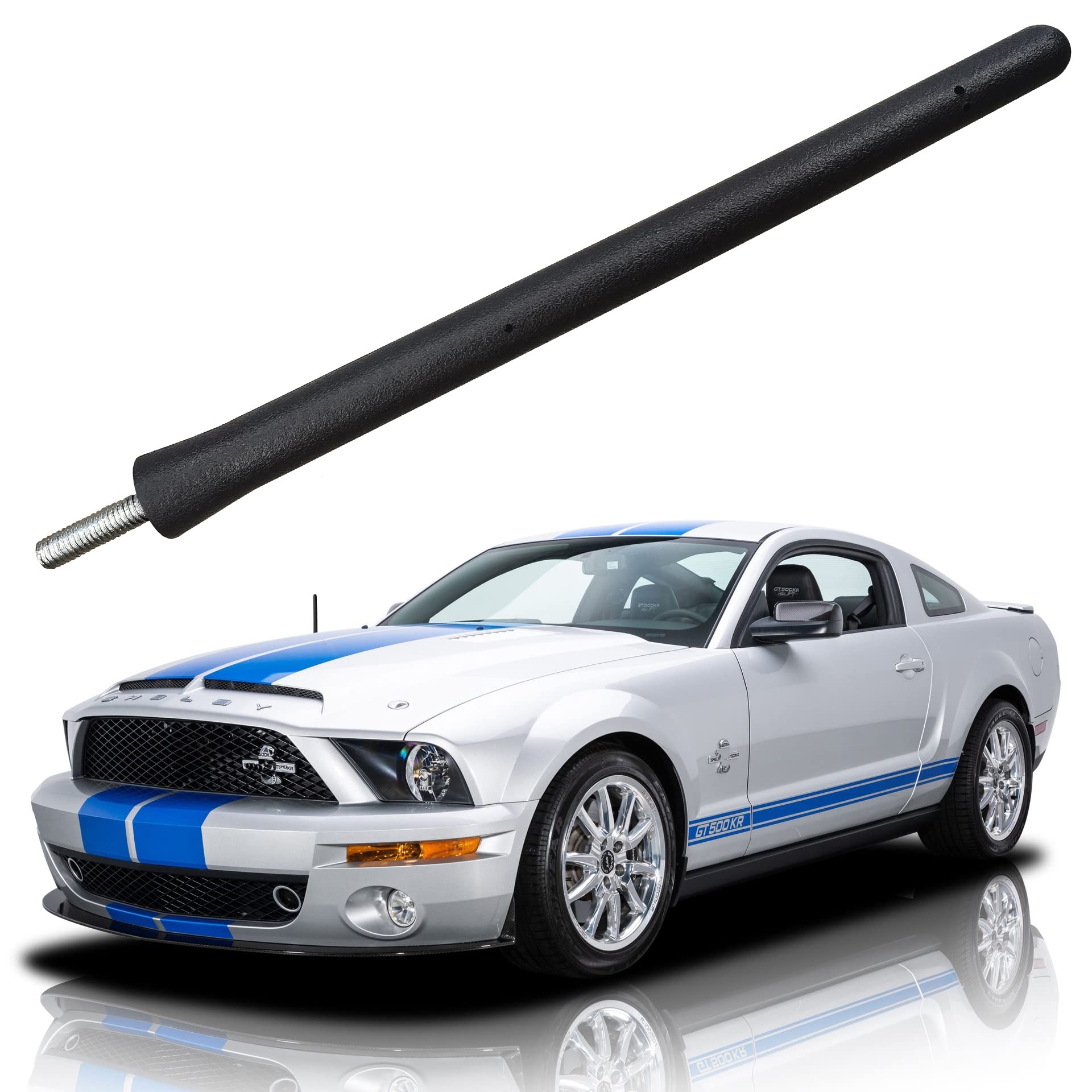 Photo 1 of Short Antenna for Ford Mustang (1979-2009), Ford Mustang Antenna - 6 3/4 Inch Car Wash Proof, Internal Copper Coil Antenna Mast Replacement
