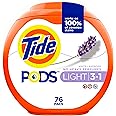 Tide PODS Light Laundry Detergent Pacs, 76 Count, White Lavender Scent, Powerful Clean with a Light and Lasting Scent