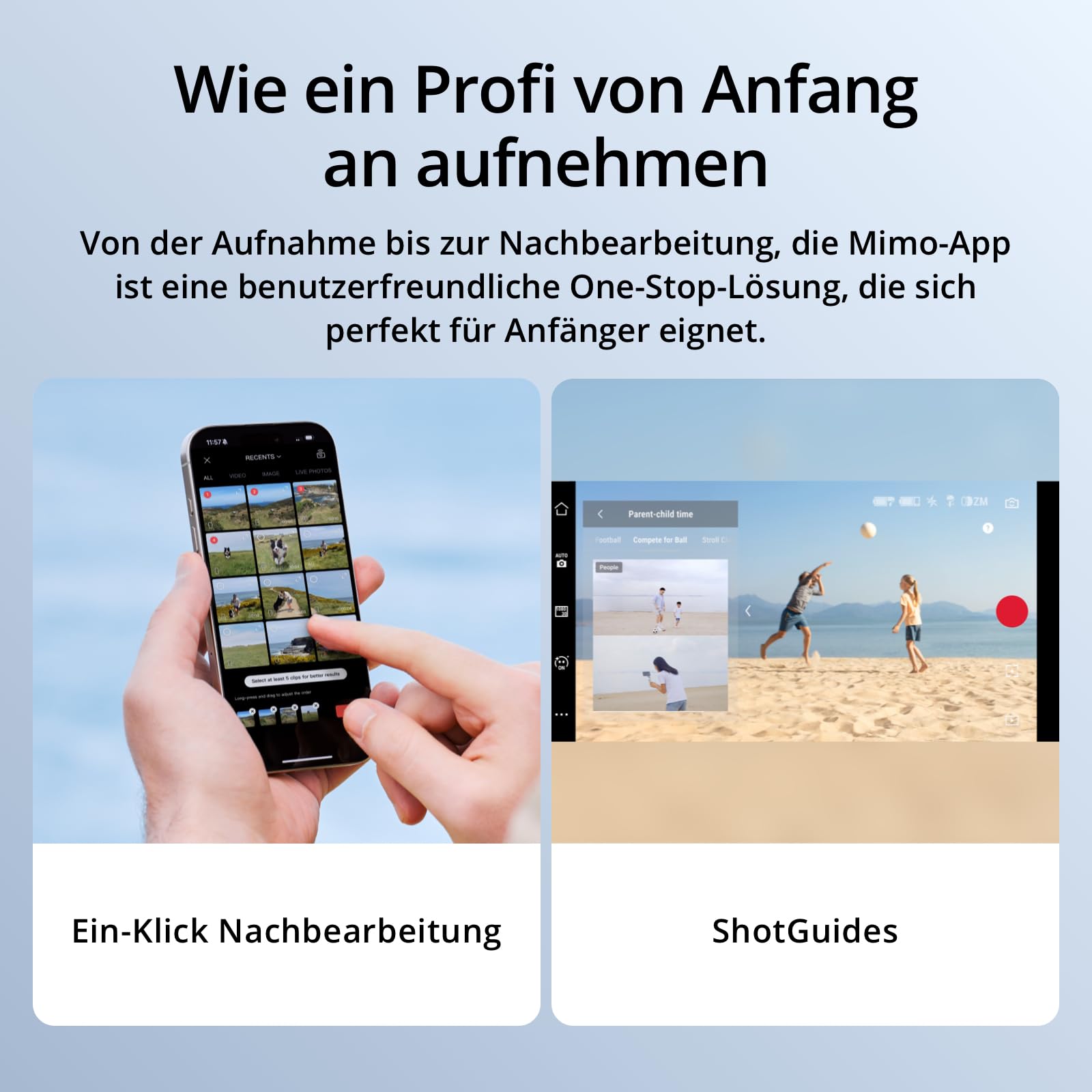 DJI Osmo Mobile 7 Gimbal-Stabilisator für iPhone, Android, integriertes Stativ, Ultraleicht, 3-Achsen-Smartphone-Gimbal, ActiveTrack 7.0, ShotGuides, EIN-klick-Bearbeitung, 10 Std. Nutzung 7