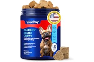 YoYoBay Dog Allergy Relief Chews – 180 Soft Chews, Duck & Pear Flavor - Immune Support & Itch Relief with Colostrum, Astragalus Root, 6-Strain Gut Health Blend