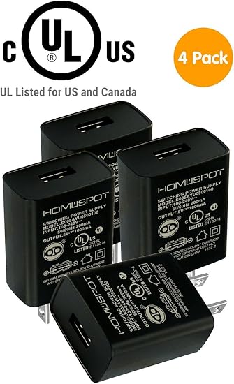 Amazon Com Homespot Cargador De Pared Usb Con Certificado Ul 5