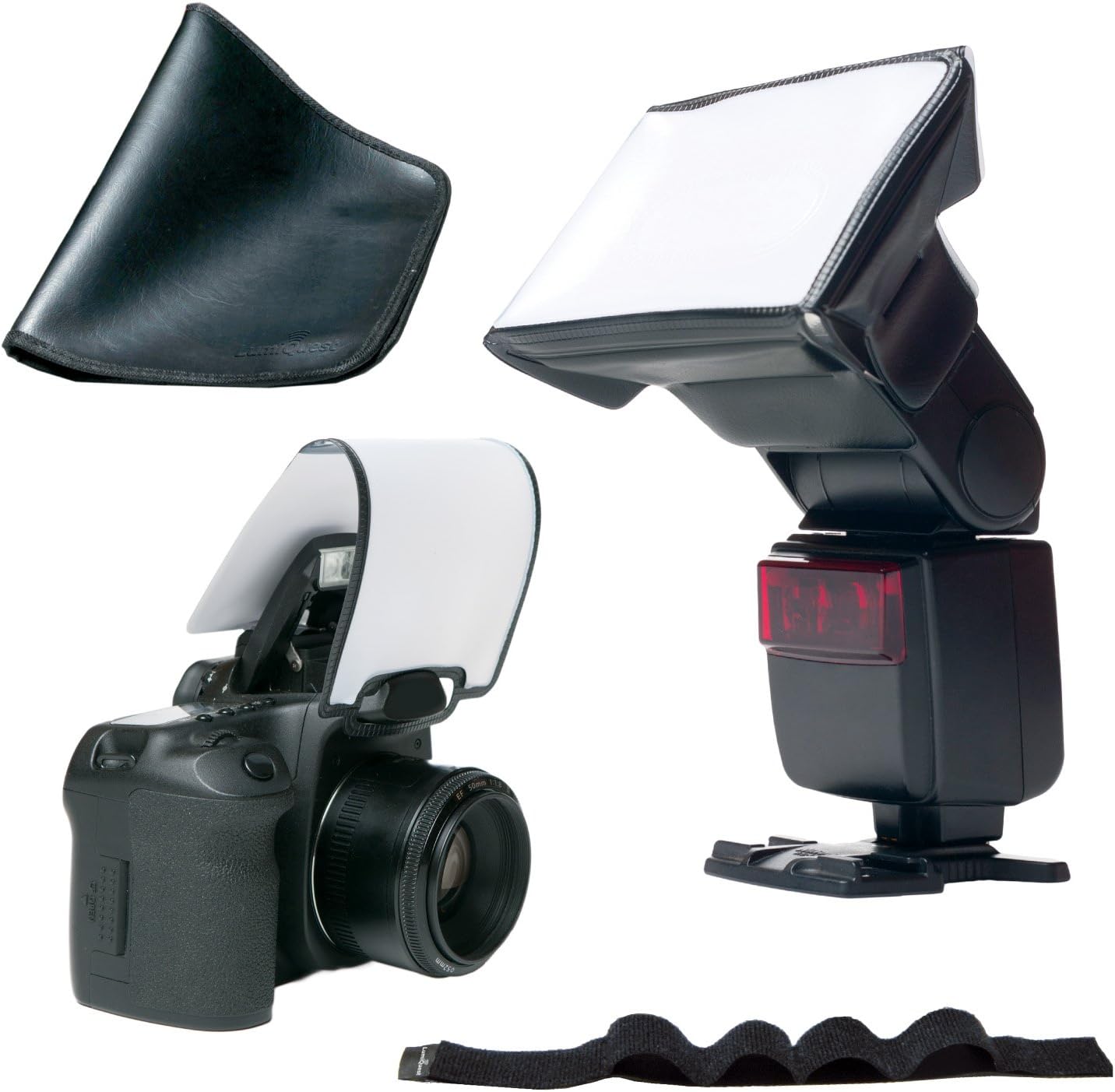 LumiQuest Photography Mini-Kit, Mini SoftBox, SoftScreen Flash Diffuser, UltraStrap, and Convenient Carrying Case Kit
