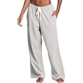 U.S. Polo Assn. Womens Sweatpants with Pockets, French Terry Womens Joggers Wide-Leg Sweats