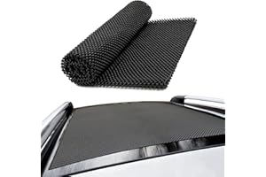 Arwrilt 1 PCS Car Roof Non-Slip Rug Pad, 47" x 39" Roof Cargo Bag Protective Mat, PVC Car Roof Storage Bag Protective Mat, Roof Rack Accessory, for Most Vehicles (Black)