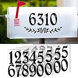 2 Inch Black Mailbox Numbers Stickers, 4 Set