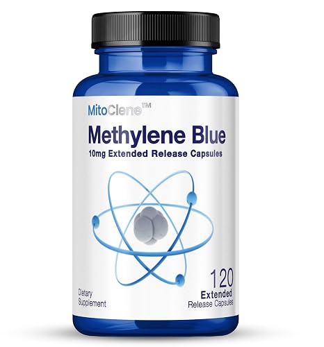 MitoClene Extended Release USP Grade 10mg Methylene Blue Capsules, 120 ...