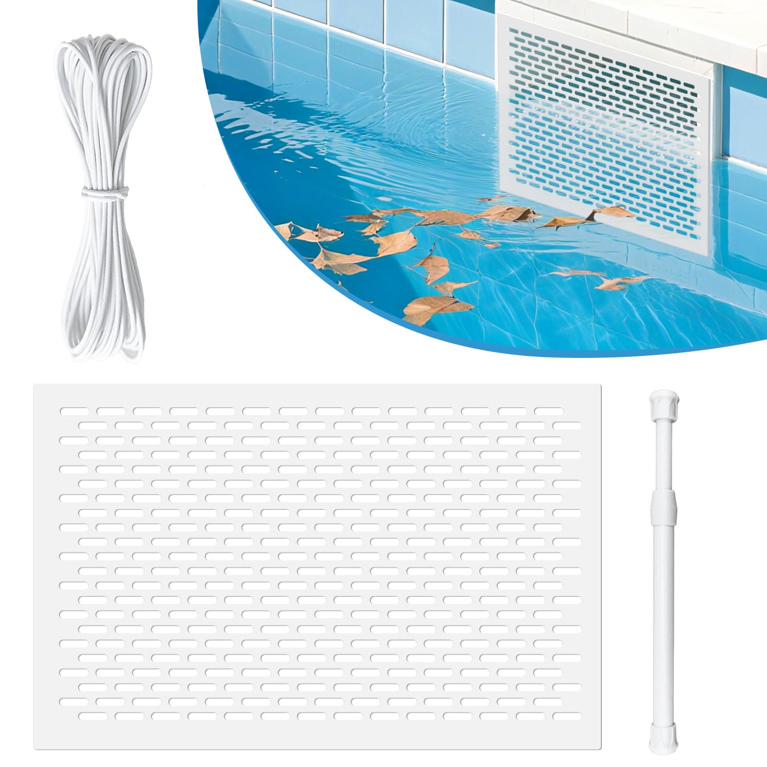 Photo 1 of OMKSIH Skimmer Guard Kit Pool Skimmer Screen Guard Cover Swimming Pool Skimmer Net Leaf Shield Net for Inground or Above Ground Debris Removal Easy Assembly Skimmer Guard