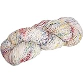 Knit Picks Hawthorne Rainbow Merino Wool Sock Yarn for Knitting | 100g hank of hand dyed yarn for socks in Confetti Speckle color, machine washable.
