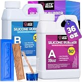 LET'S RESIN Silicone Mold Making Kit, 30A Liquid Silicone for Mold Making | 36oz Super Elastic Molding Silicone-Ideal for 3D Molds, Resin Molds, Silicone Molds, Perfect Replica, Platinum Cured Rubber