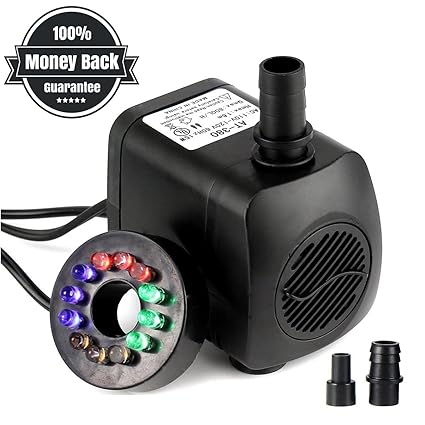 Pompa Ad Acqua Sommergibile Da 15w 700l H Con Luce A Led Da 12 Colori Per Fontana Da Piscina