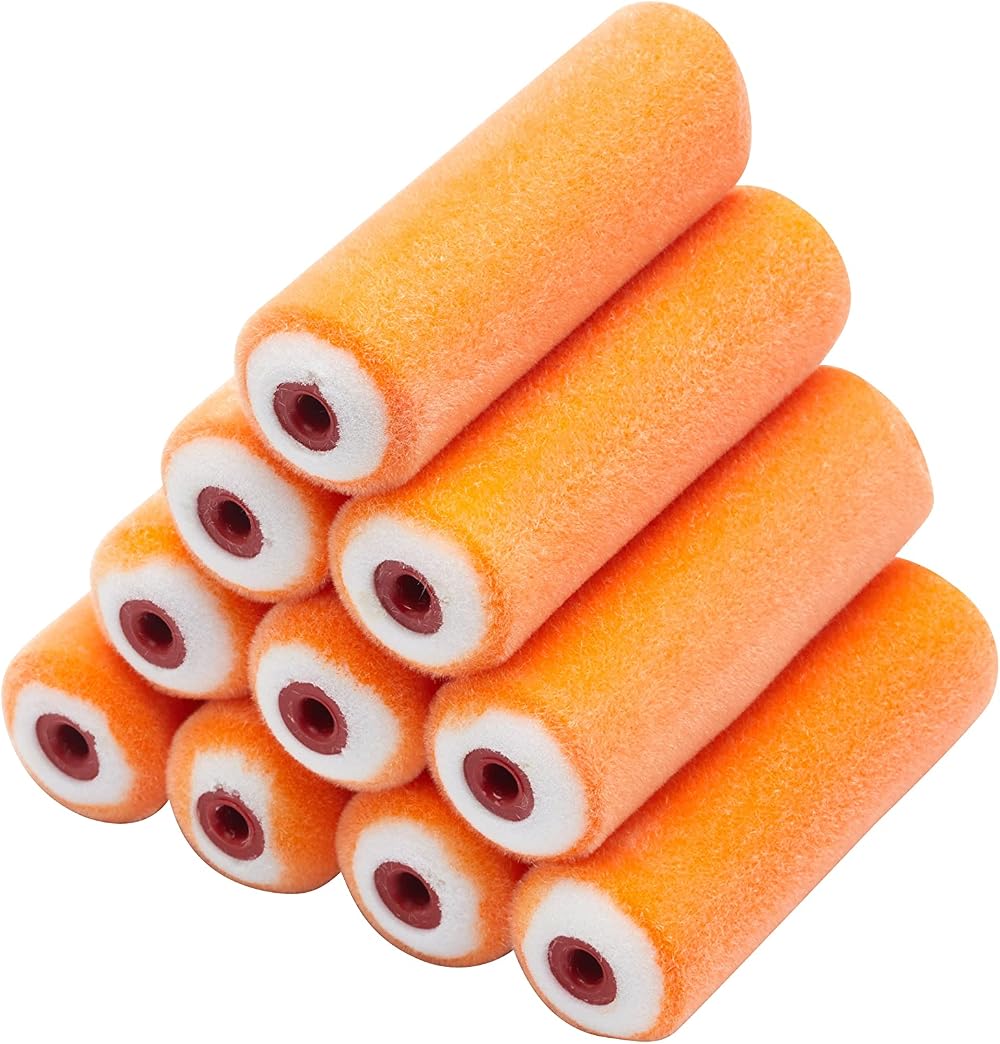 ProDec Advance 10 Pack 4 Inch Flock Mini Paint Rollers for Gloss Satin Finish