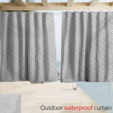 Amazon Com Rod Pocket Curtains Greek Key Geometric Lines