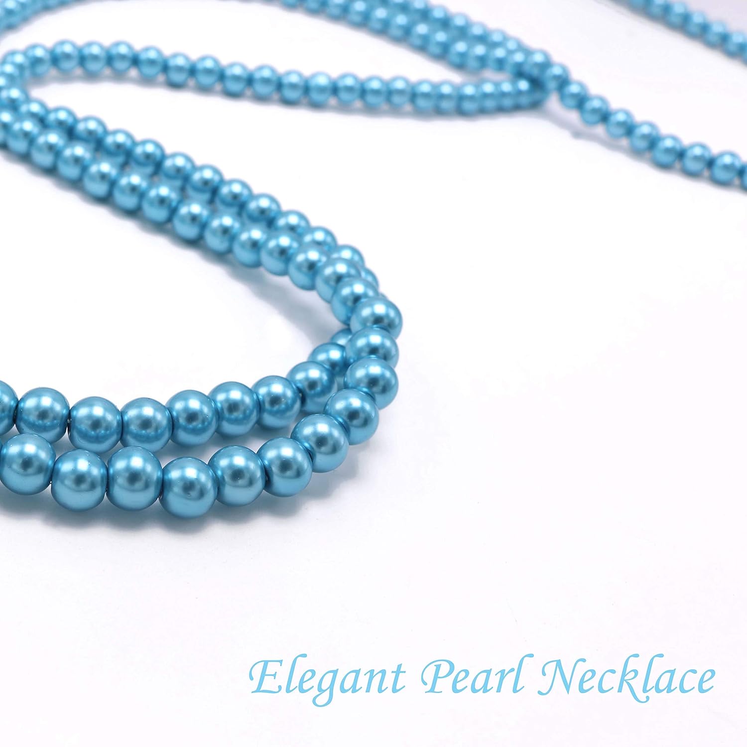 So Pretty Long Pearl Necklaces for Women Cream White Faux Pearl Strand