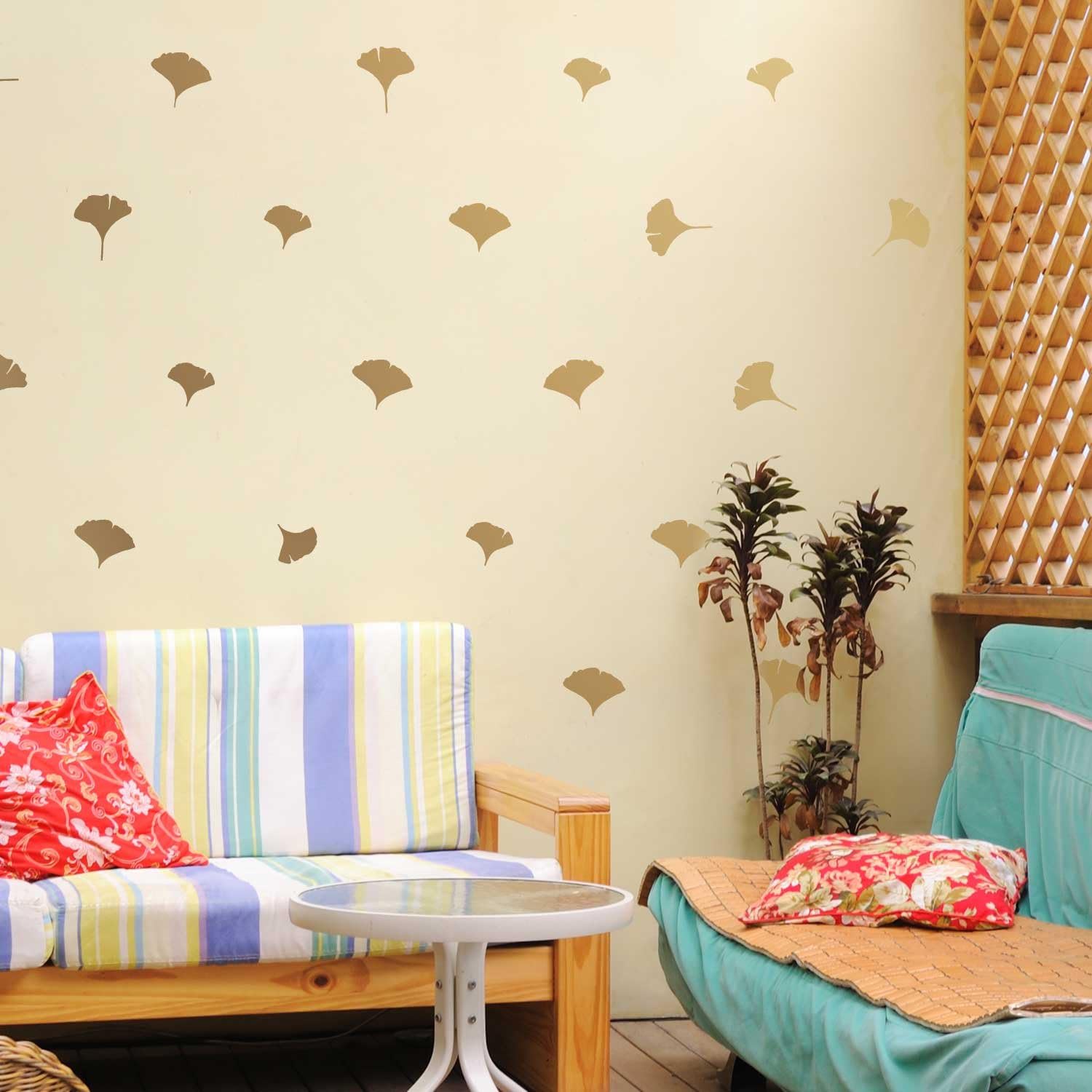 Ginkgo Leaf Gold Decal Set - Gold Kiss Cut Leaf Decal by Chromantics