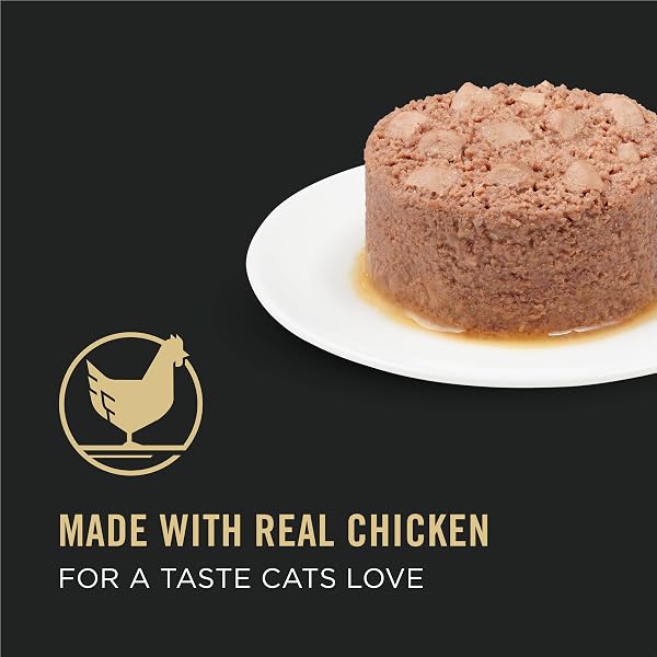 PURINA PRO PLAN PATE, HIGH PROTEIN WET CAT FOOD, COMPLETE ESSENTIALS CLASSIC CHUNKY CHICKEN ENTREE – (PACK OF 24) 3 OZ. PULL-TOP CANS