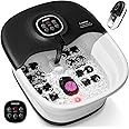 Collapsible Foot Spa Bath with Heat, Remote Control, Temperature Control, Bubbles, Pumice Stone, Red Light, Timer, 16 Massage