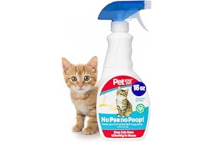 PET YOUR PET No Pee No Poop Cat Potty Training Spray, 16 Fl Oz – Non-Toxic Cat Spray No Mark for Urine/Marking/Pooping – Natural Pee Deterrent Spray – Indoor/Outdoor Keep Off