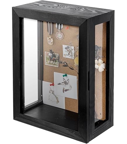 thumbnail image 2 of KAASTHAA 11x13 Rustic Shadow Box Frame - 5" Deep Display Case With Acrylic Door & Vintage Metal Accents 2 of 12