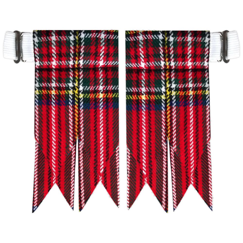 Scottish kilt Hose Sock Flashes Various Tartans Garter Pointed Acrylic
