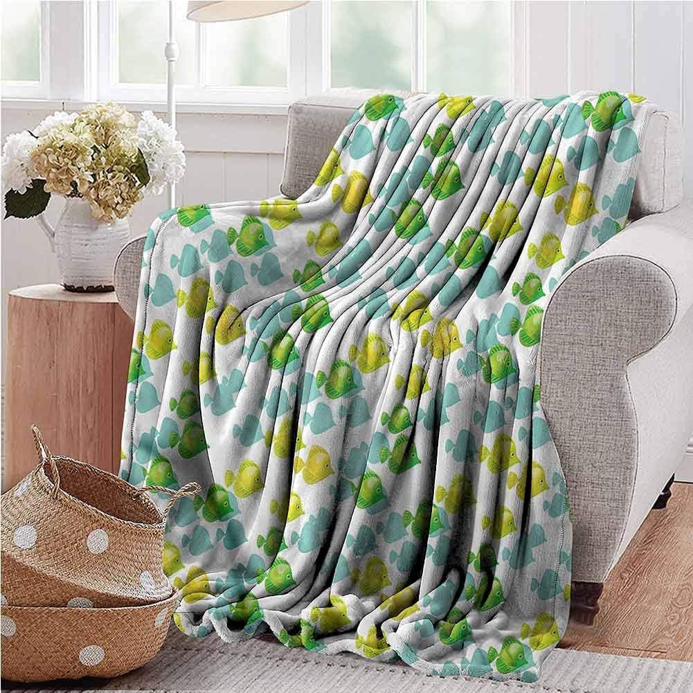 painting-home Flannel Blanket Aquarium, Small Pet Fishes Pattern Super Soft Warm Thick Blanket Suitable for Fall Winter and Spring 50 x 60 Inch