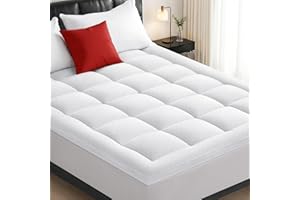 SunNewt Mattress Topper 800GSM,Breathable Plush Pillow Top Mattress Pad Cover,3D Air Bed Mattress Protector Fitted 8"-21" Poc