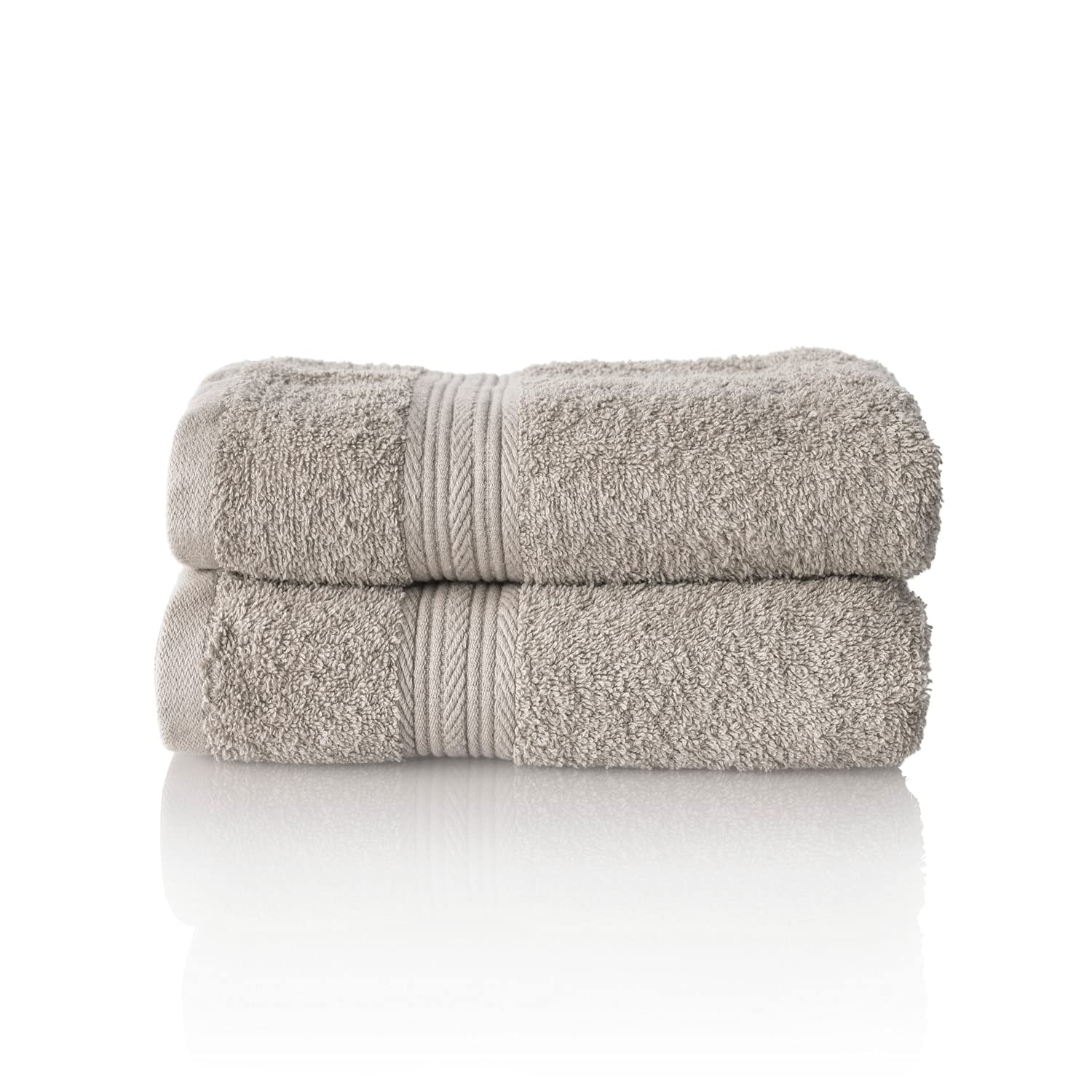 ALCLEAR set of terry hand towels, range of soft and highly absorbent towels, OEKOTEX 100 certified, 5 colours & 5 sizes, colour: PLATINUM GREY, 2 x hand towels 50x100 cm
