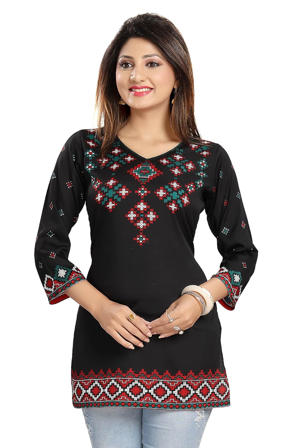 color petal women's crepe short kurti
