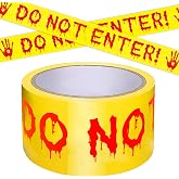 Halloween Decorations Caution Tape,Do Not Enter Yellow Scary Roll 2In x 82Ft Hazard Warning Tape Outdoor Indoor Barricade Safety Spooky Zombies Decorative Accessory For Party,Door,Danger Areas