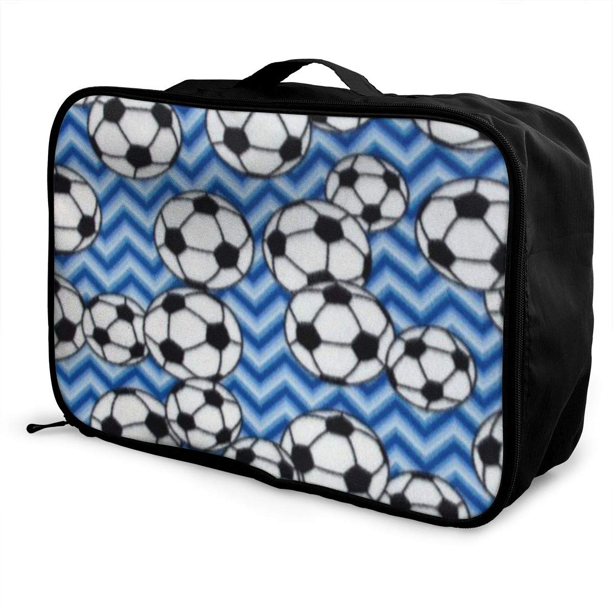 ADGAI Soccer Blue Canvas Travel Weekender Bag,Fashion Custom