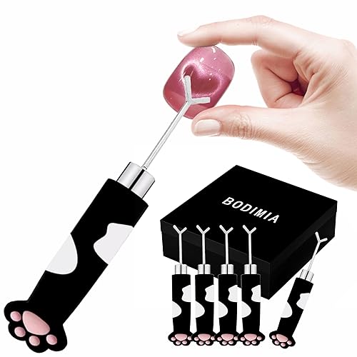 5 PCS Heart Magnet for Nails,DIY Manicure Kit,Strong Suction Silicone Magnetic Rod, Anti-slip and Drop-resistant, Suitable for Nail Salons or Households.Black Cat Paw