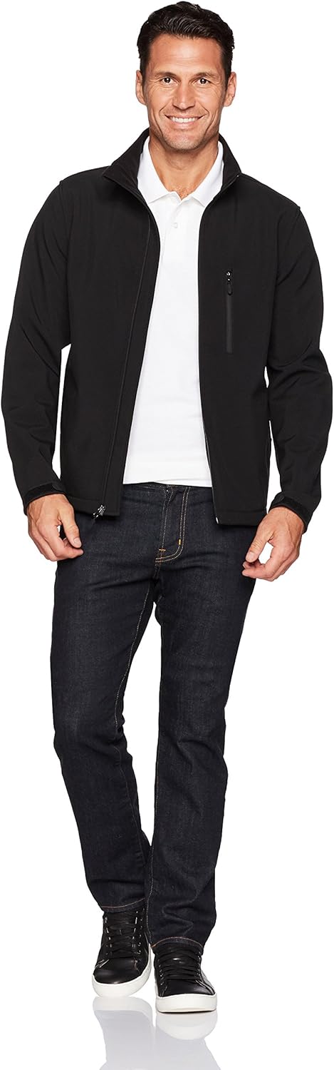  Essentials Men's Water-Resistant Softshell Jacket: Clothing
