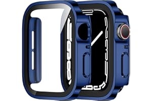 ZZDZZ 2 Pack Hard PC Case Compatible with Apple Watch Case 40mm Series 6/SE/5/4 with Tempered Glass Screen Protector, Ultra-T